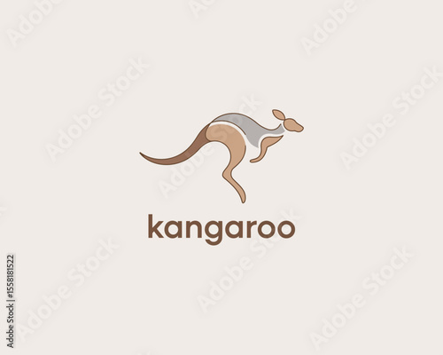 Minimalist Kangaroo Logo