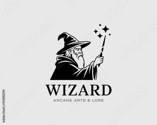 Wizard with Wand Logo