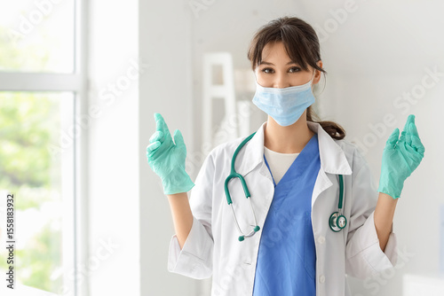 Female medical intern with ...
