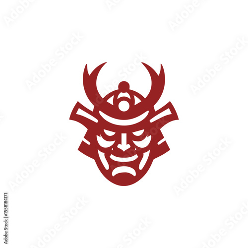 Samurai oni mask logo