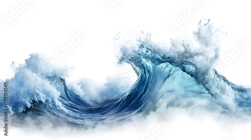 Fototapeta Naklejka Na Ścianę i Meble -  Sea wave transparent background isolated on white background 