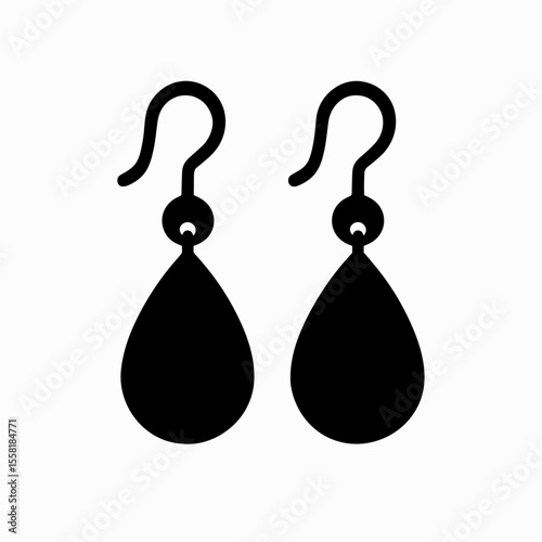 Teardrop earrings icon filled – symbol of elegance and feminine beauty