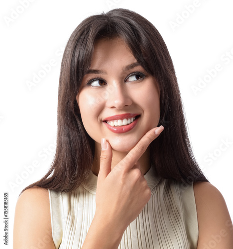 Thoughtful young woman with...