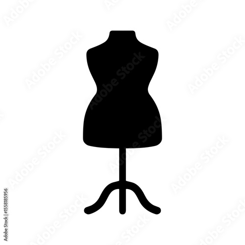 Dress form mannequin icon filled – symbol of tailoring and fashion design