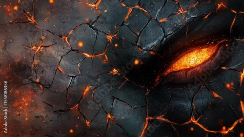 Cracked Lava with a Glowing Eye