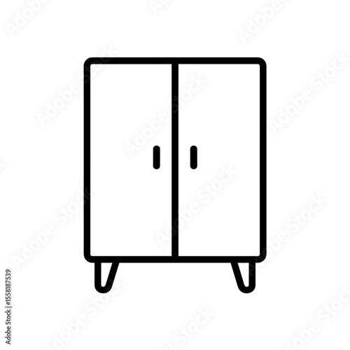 Wardrobe icon outline – symbol of clothing storage and personal space