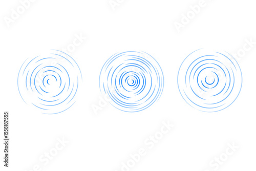 vector concentric ripple circles line set. Clip art isolated on transparent background.