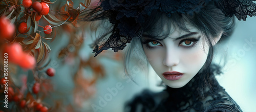 Girl in historical costume. Illustration on the theme of history and clothing, lifestyle and culture.