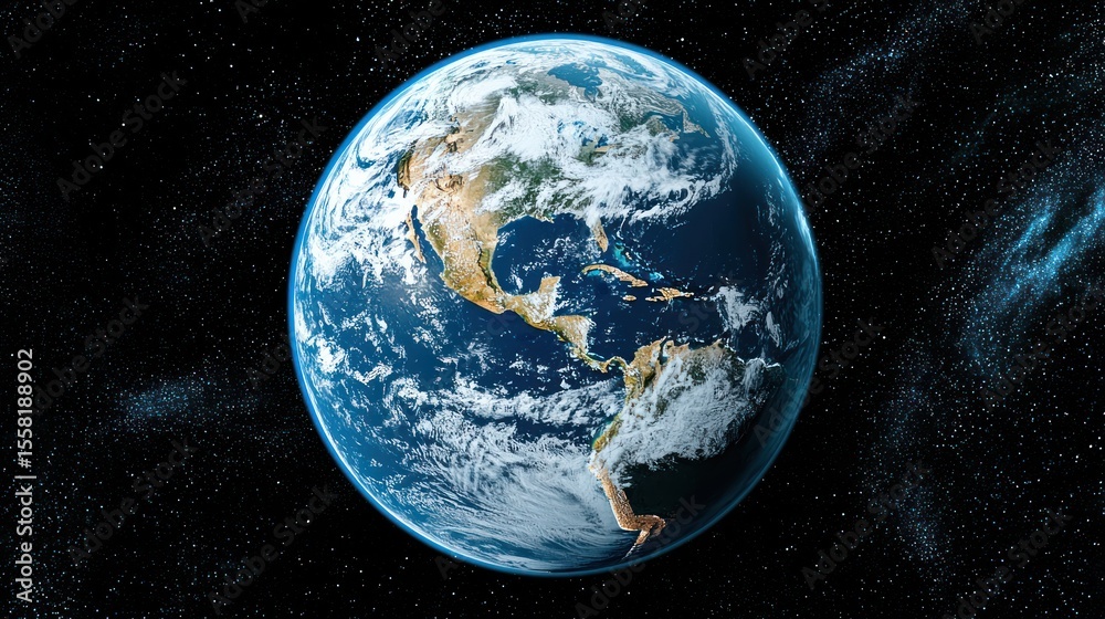 Obraz premium A satellite view of Earth showing extreme weather patterns caused by climate change