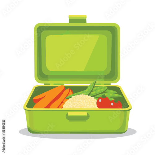 Vibrant vegan lunchbox filled with healthy foods, nutritious snacks
