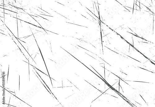 Diagonal scratch texture with sharp intersecting lines on white background.