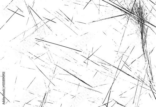 Sharp scratch texture with chaotic distressed lines and broken surface marks. High contrast grunge overlay design. Abstract damage pattern.