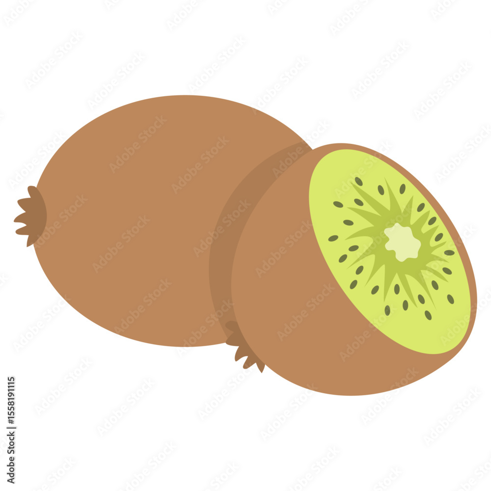 Obraz premium Kiwi fruit illustration in flat style