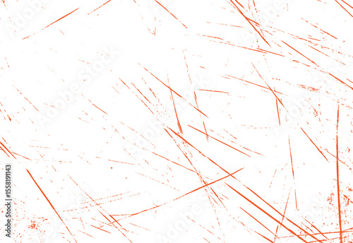 Red-orange scratch texture with chaotic distressed lines on white background. High-energy grunge surface.