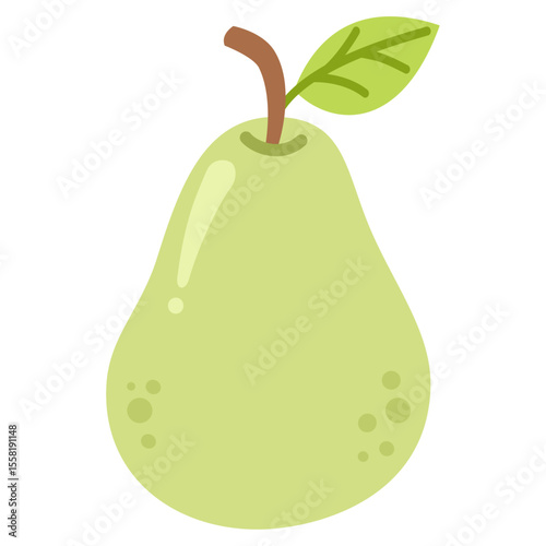 Pear fruit illustration in flat style