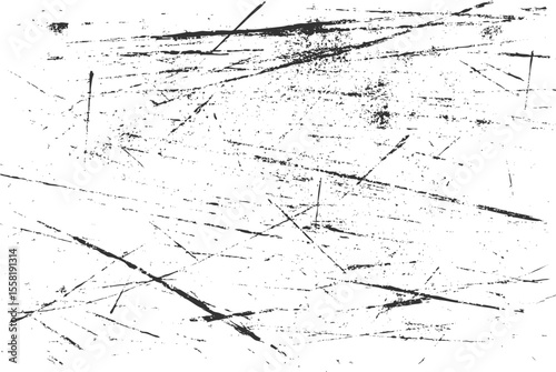 High contrast grunge texture with deep scratches and distressed erosion. Vector damage overlay background.