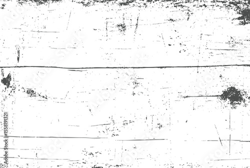 Distressed wood plank texture with grunge scratches and weathered decay. Rustic vector background overlay.