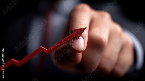 A business hand propels a rugged arrow forward, capturing the assertive drive required to convert strategic intent into measurable upward results.
