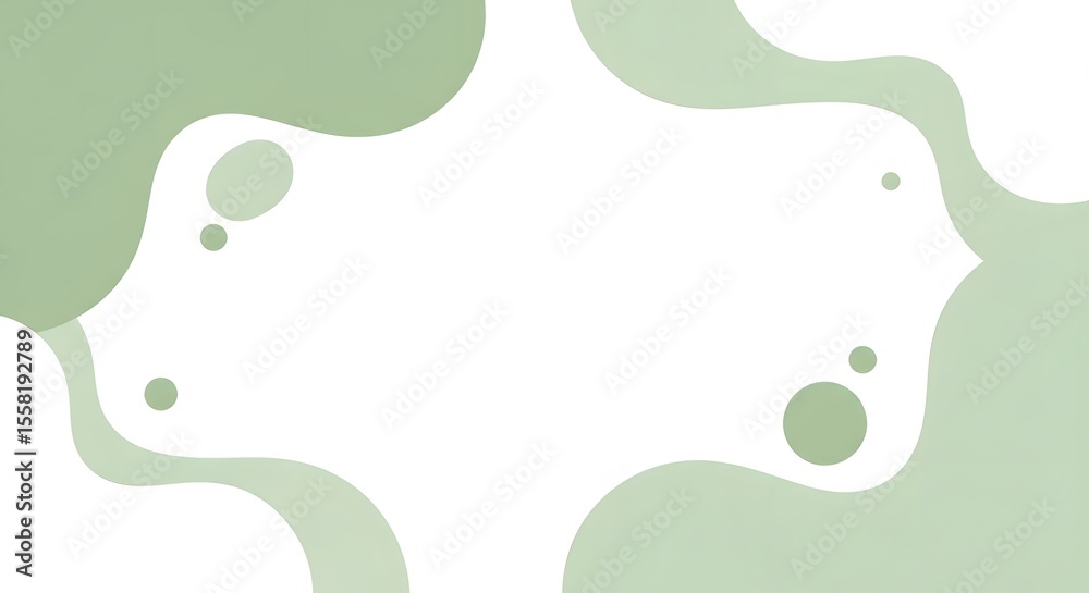 Fototapeta premium Abstract Green and White Liquid Shapes Background Design