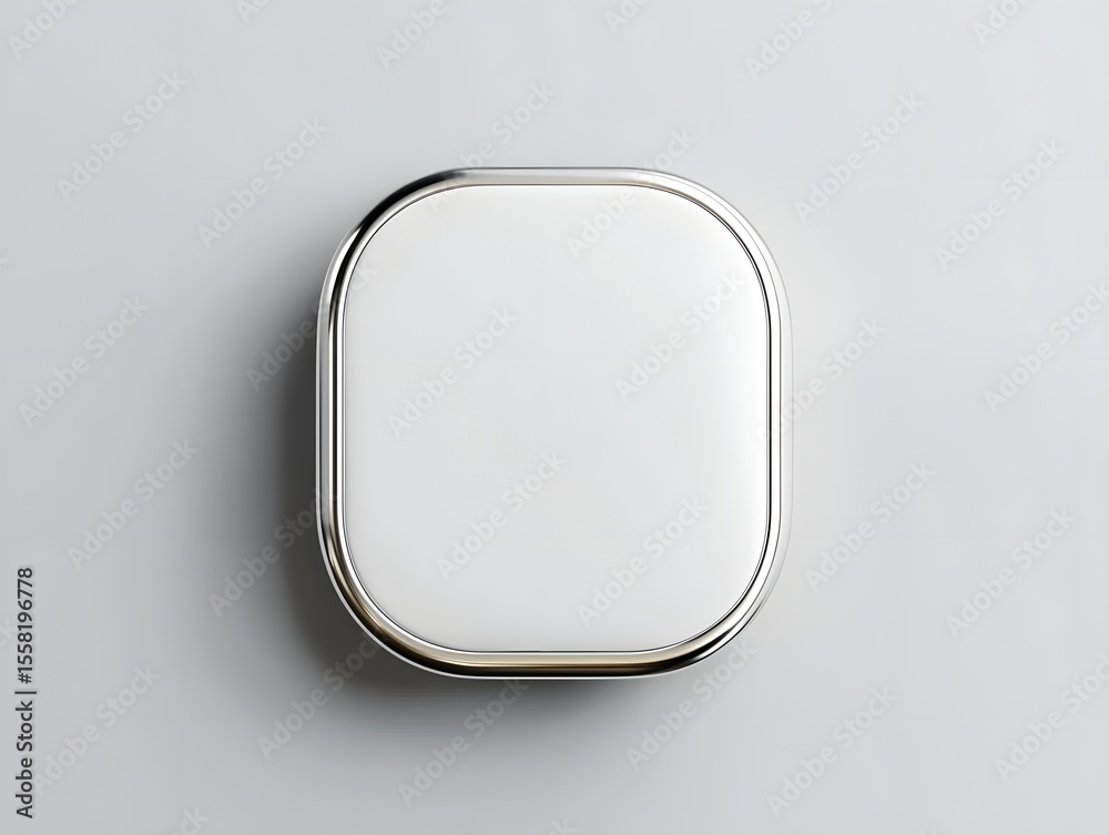 Obraz premium Mockup of a white enamel pin, front and back views, 3D rendering. Mockup of an empty luxury hard lapel badge. Silver clasp-pin design template. 