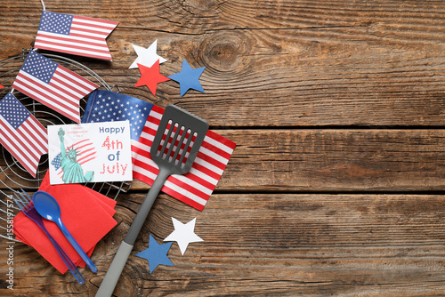 USA flags, greeting card wi...