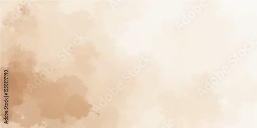 Vintage bright brown sky with white clouds and sun, a textured cloudscape perfect for a grunge background