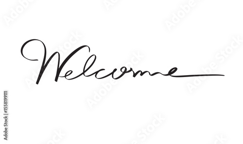 Welcome text font calligraphy hand written lettering script black color object icon welcome business corporate businessman business woman greeting meeting card manager handshake welcome success work