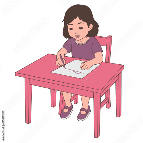 girl Drawing book Illustration Cartoon