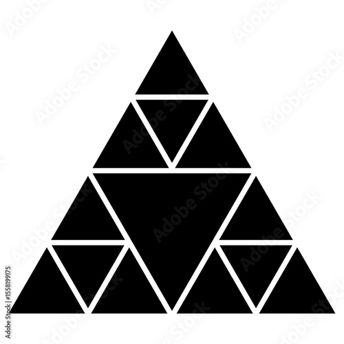 blank triangles photo collage frames template, black moodboard vector layout