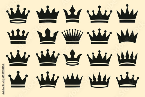set of crowns vector