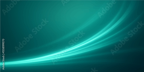 Abstract green and blue light wave design with flowing lines and soft, futuristic texture for background illustration