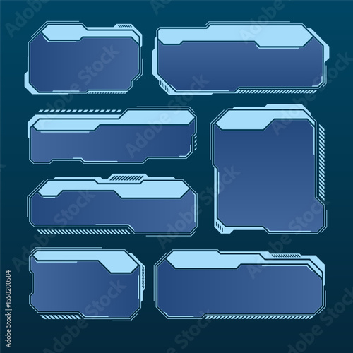 Futuristic frames for interface. Vector illustration. Sketch for creativity.