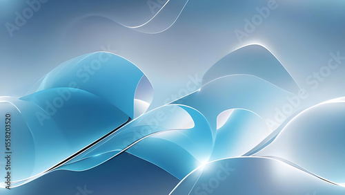 Abstract geometric glass pattern with blue tones