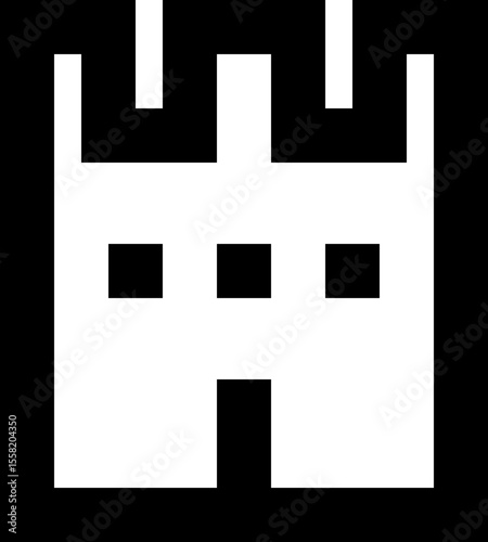 Castle Tower Fortress Medieval Vector Icon Design