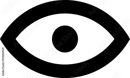 Eye vision view sight black vector icon