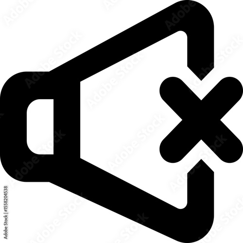 Volume mute speaker sound off black vector icon