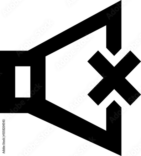Volume mute speaker sound off black vector icon