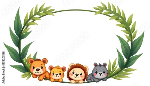 Animal illustration a frame rectangle
