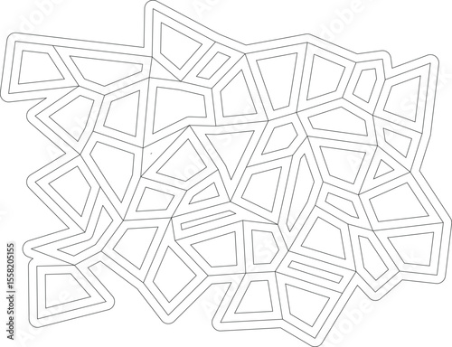 Clean black and white abstract mosaic pattern. Modern geometric background with artistic line work for versatile design use.
