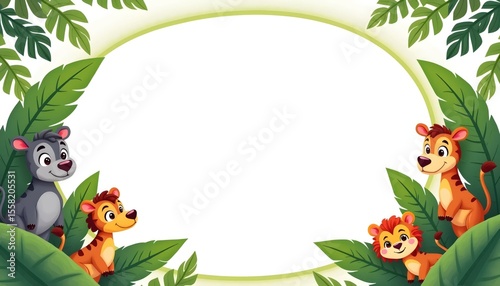 Animal illustration a frame rectangle