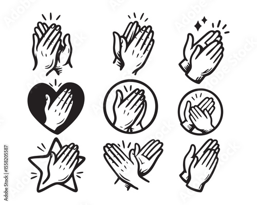 Clapping Hands Vector Icons