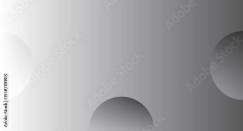 Abstract grayscale design featuring three overlapping circles with gradient shading creating a smooth seamless transition between light and dark tones.