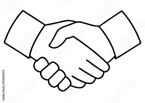 Handshake Icon Isolated on White Background – Vector Illustration