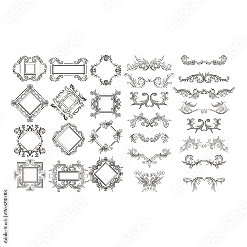 border decorative elements templates elegant symmetrical seamles sketch