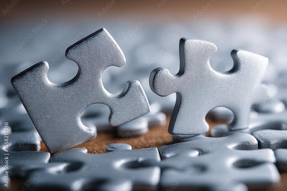 Fototapeta premium Puzzle pieces banner