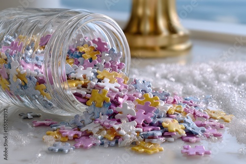 Puzzle pieces banner