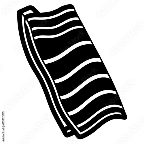 Beach Towel Icon Vector | Generative AI & Linocut Silhouette Design