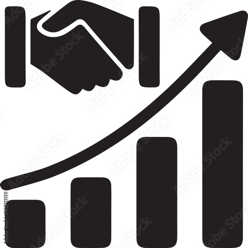 Business Collaboration Success Chart Depicting Strategic Partnerships and Growth Trajectory Showcasing a Profitable Venture with Optimistic Projections and Increasing Investment
