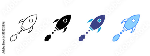 Rocket Multipel Icon Set.