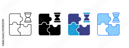 Puzzle Multipel Icon Set.